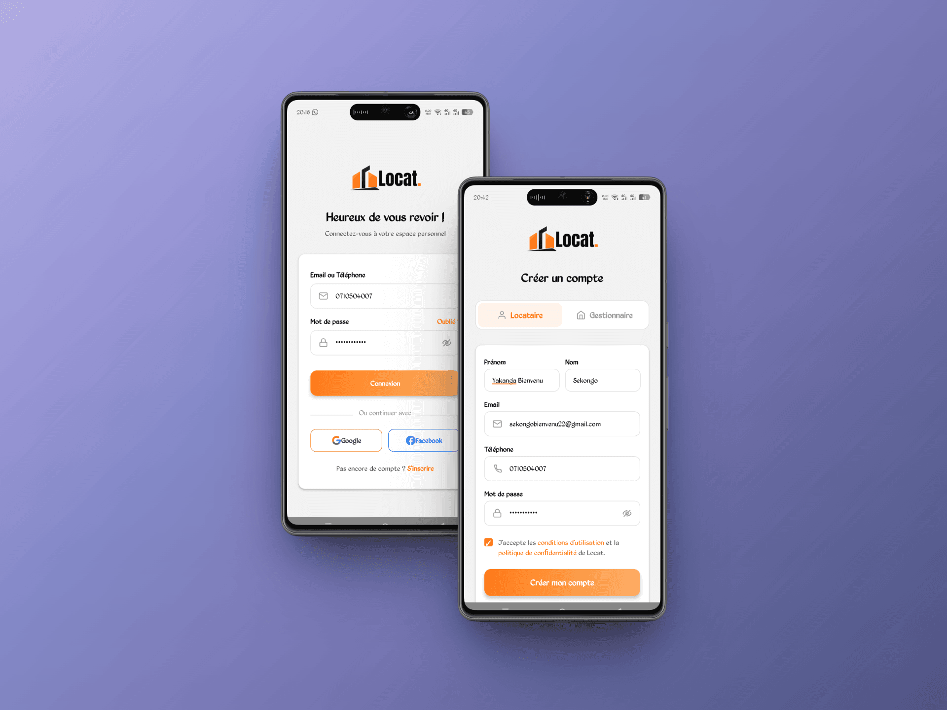 Authentification, login et register