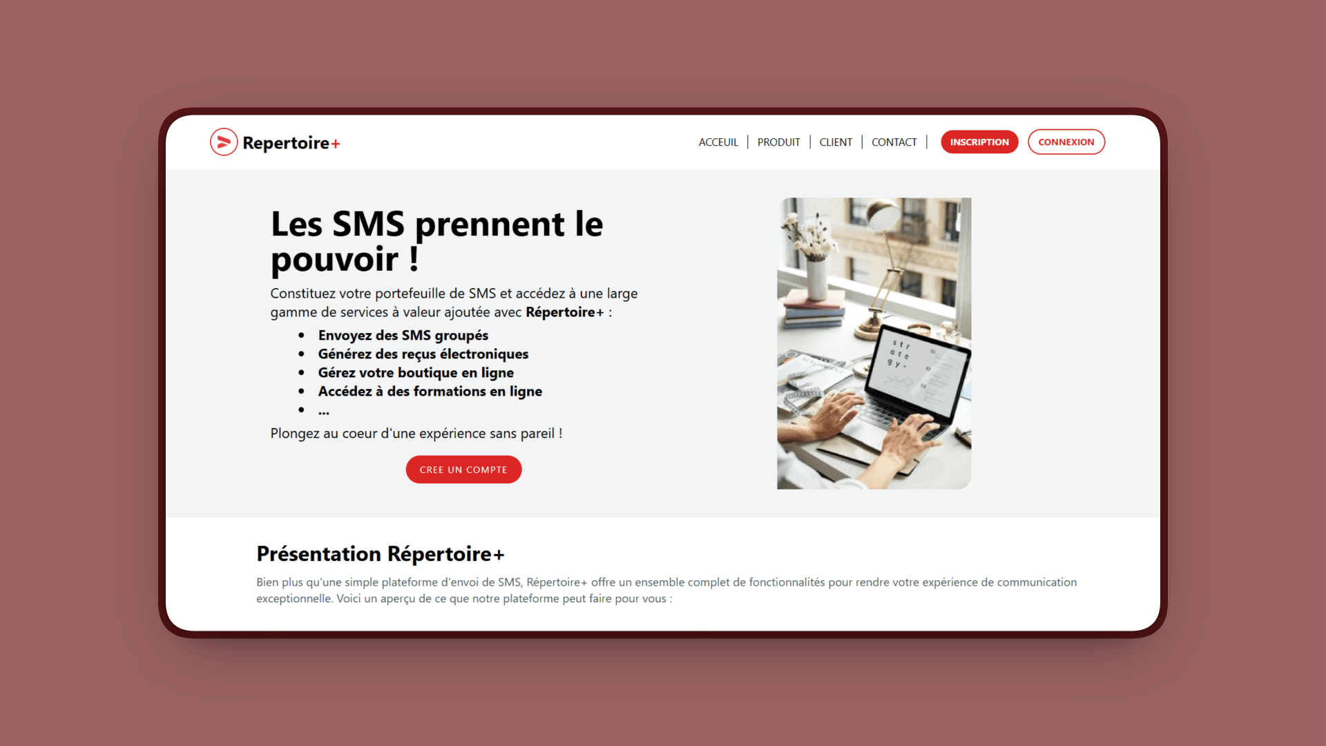 Page home - page d'acceuil