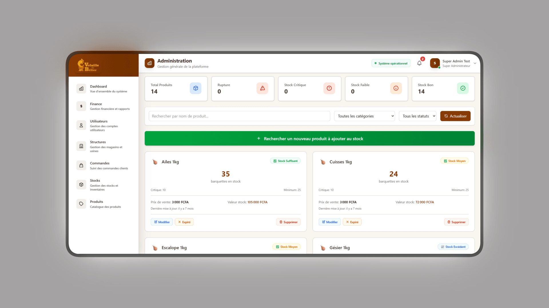 Gestion stocks - Alertes et réapprovisionnement